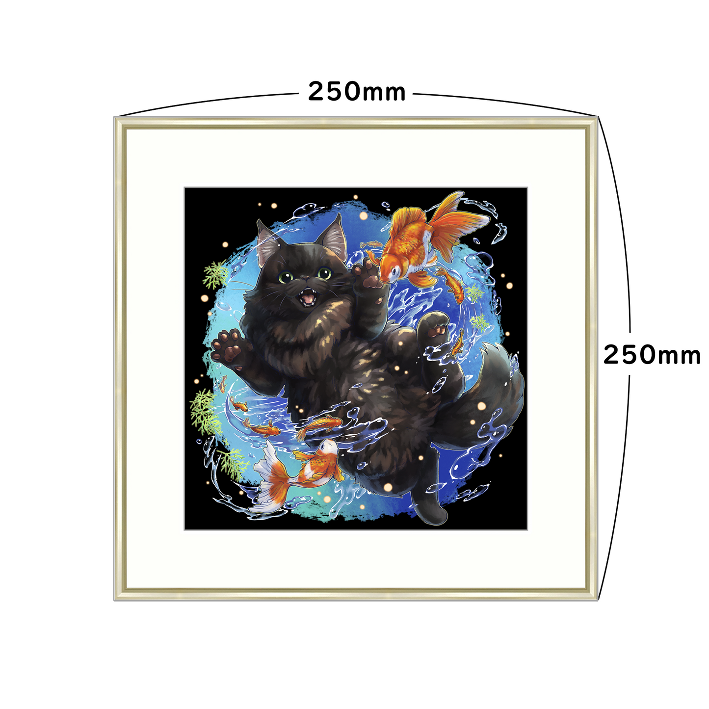 【受注生産】金魚と猫_アートプリント