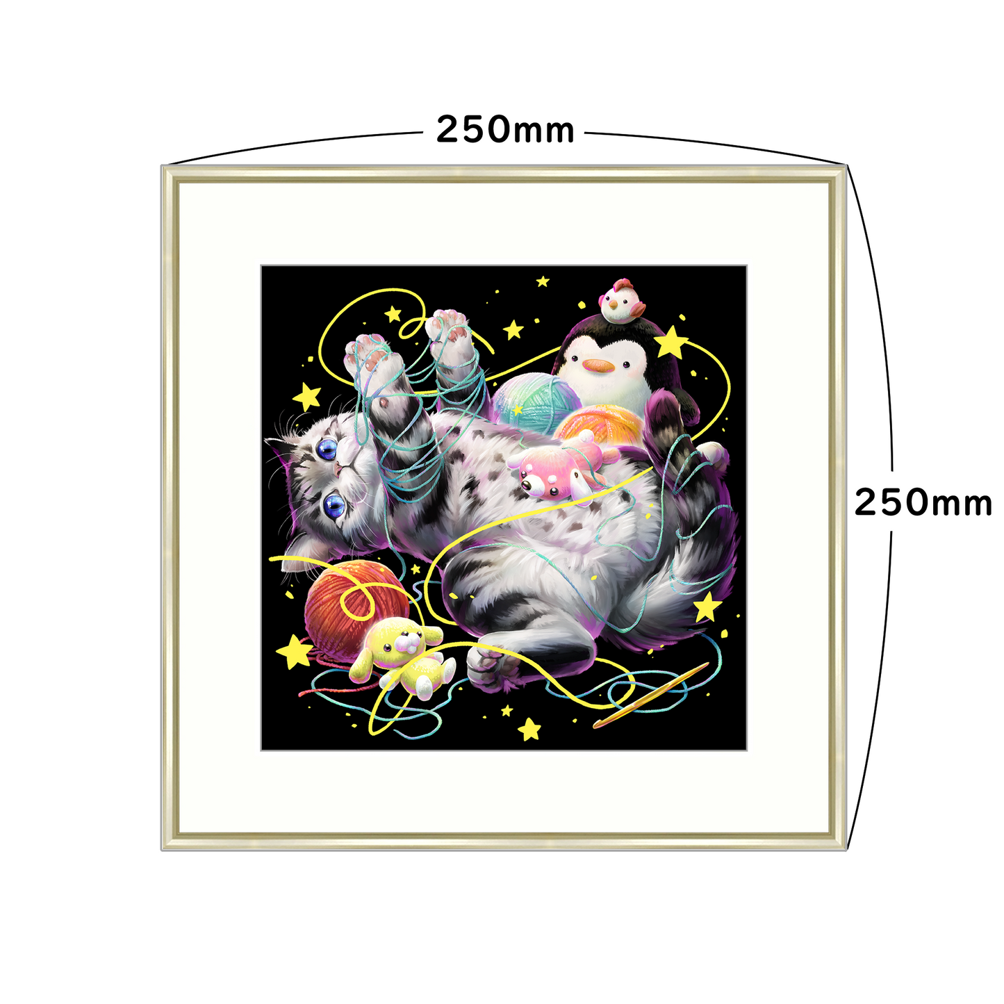 【受注生産】ぬいぐるみと猫_アートプリント