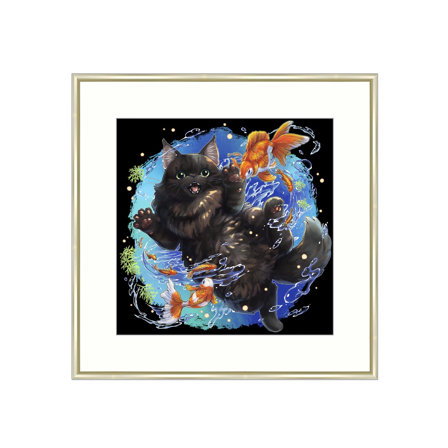 【受注生産】金魚と猫_アートプリント