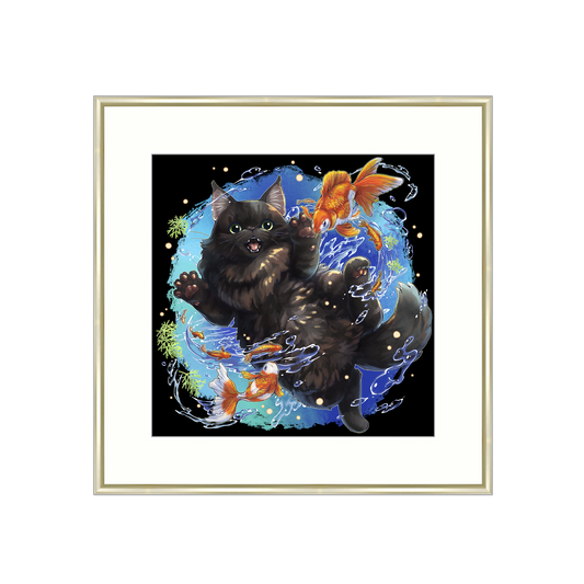 【受注生産】金魚と猫_アートプリント